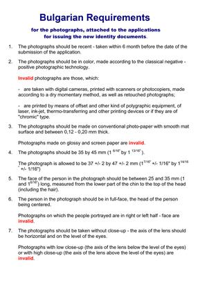 Passport photo requirements document