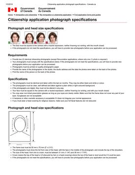 Passport photo guidance document with portrait examples
