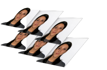 Printed passport photo set