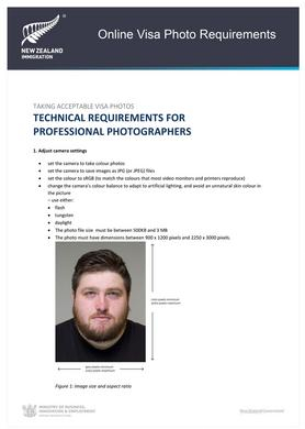 New Zealand online visa photo requirements