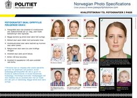 Passport photo guidance document with portrait examples