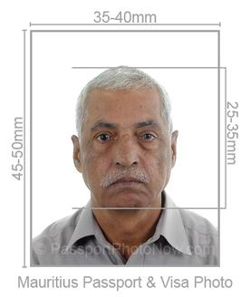 Mauritius Passport & Visa Photo requirement