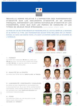 Passport photo guidance document with portrait examples