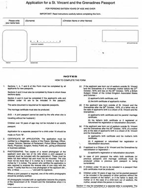 Saint Kitts and Nevis passport application instructions