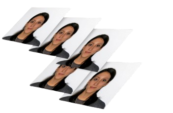 Printed passport photo set