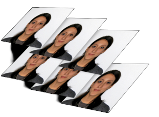 Printed passport photo set