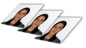 Printed passport photo set